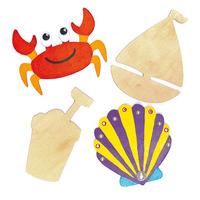 seaside wooden shapes pack of 8
