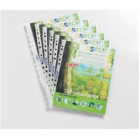 Seco Oxo-biodegradable (A4) Polypropylene Punched Pockets Clear Multipunched 50 Pack of 100