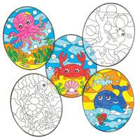Sealife Colour-in Window Decorations (Pack of 36)