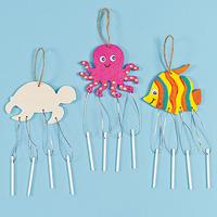 Sealife Wooden Windchimes (Pack of 16)