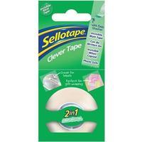 Sellotape Clever Tape Roll Write-on Copier-friendly Tearable 18mm x 25m Matt (Pack of 8)