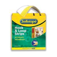 sellotape sticky hook and loop strips 20mm x 6m