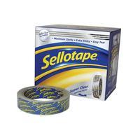 Sellotape Super Clear Premium Quality Easy Tear Tape 24mm x 50m (Pack of 6 Rolls)