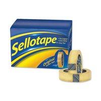 Sellotape Original Golden Tape Roll Non-static Easy-tear Small 18mm x 33m (Pack of 8)