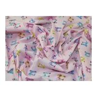 sewing machines print cotton poplin dress fabric pink