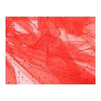 Sequin Spot Organza Fabric Red