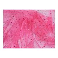 Sequin Spot Organza Fabric Cerise Pink