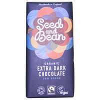 seed and bean organic extra dark chocolate bar 85g