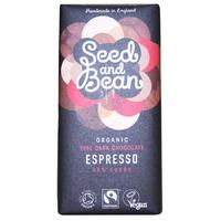 seed and bean organic fine dark chocolate bar espresso 85g