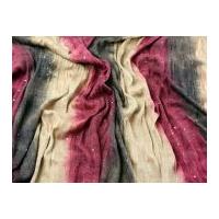 Sequinned Tie Dye Stretch Jersey Dress Fabric Wine