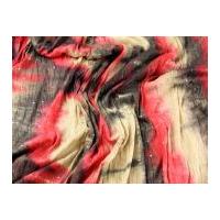 Sequinned Tie Dye Stretch Jersey Dress Fabric Red