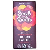 seed and bean organic fine dark chocolate bar hazelnut 85g