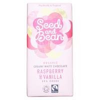 Seed and Bean Organic White Chocolate Bar - Raspberry & Vanilla - 85g