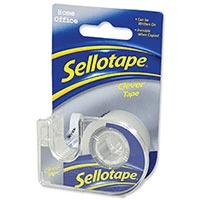 Sellotape Clever Tape Dispenser Roll Write-on Copier-friendly Tearable Matt (18mm x 15m)