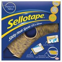 Sellotape Removable Sticky Hook Spots 22mm in Handy Dispenser Pack of