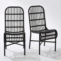 Set of 2 Rattan-Effect Garden Chairs