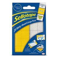 sellotape 20 x 20mm removable sticky hook and loop pads pack of 24