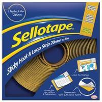 sellotape sticky hook and loop strips 20mm x 6m 531366