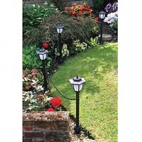 Set of 4 Solar Lamp Posts with Chains