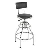 Sealey Workshop Stool Pneumatic with Adjustable Height Swivel Seat & Back Rest