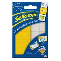 Sellotape Yellow White Sticky Loop and Hook Pads Pack of 24 SE4542