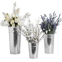 Set Of Three Glavinized Flower Buckets