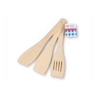 Set Of 3 Solid Beech Wooden Spatulas