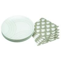 Set Of Four Luxe Lounge Appetiser Plates And Napkin Set