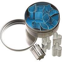 Set Of 12 Assorted Mini Cookie Cutters In Storage Tin