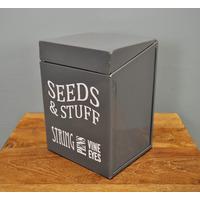 Seed & Stuff Tin Slate Grey Enamel by Burgon & Ball