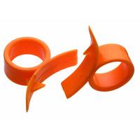 set of 2 finger held orange peelers