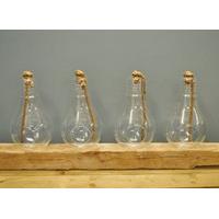 Set of 4 x Large Glass Bulb Shaped Candle Holders by Kingfisher