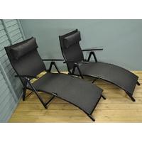 set of 2 havana black sun loungers by suntime