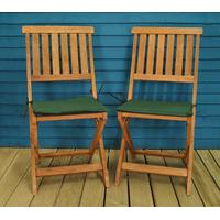 Set of 2 Wooden Folding Chairs for Garden Furniture Set by Kingfisher