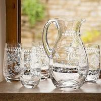 Set of 4 Botanical Tall Glasses