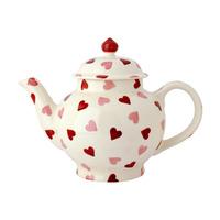 Seconds Pink Hearts 4 Mug Teapot