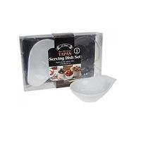 set of 2 scoop shaped grip handle tapas serving dish appetiser dishes  ...