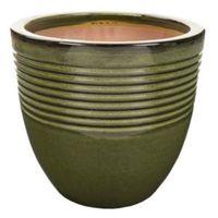 Seacourt Round Glazed Green Pot (H)24.5cm (Dia)27cm