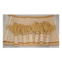 Set of 5 Oriental Bamboo Placemats and Napkin Holders