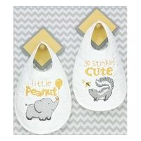 Set Of 2 Dimensions Counted X Stitch Bibs Stinking Cute