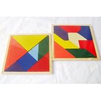 set of 2 colourful wooden mosaic puzzles