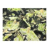 Semi Sheer Polyester Dress Fabric Black, Gold & Green