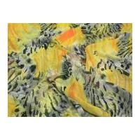 Semi Sheer Polyester Dress Fabric Yellow & Grey