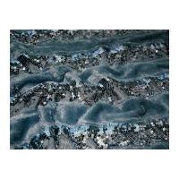 sequin fur stripe fabric teal blue