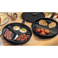 set of 2 non stick divider frying pans