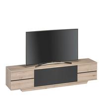 Seneca LCD TV Stand In Natural Beech And Black Acoustic Fabric