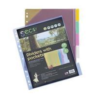 Seco (A4) Dividers Assorted Colours (Pack of 5 Dividers)