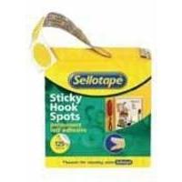 sellotape sticky hook spots pack of 125 4098 531367