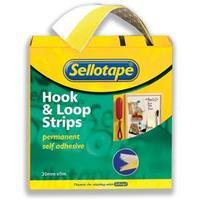 sellotape sticky hook loop strips 20mm x 6m