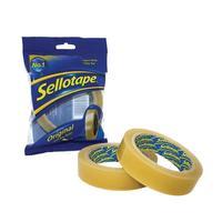 Sellotape Original (Large 24mm x 66m) Golden Non-Static Easy-Tear Tape Roll (Pack of 6) & Bear